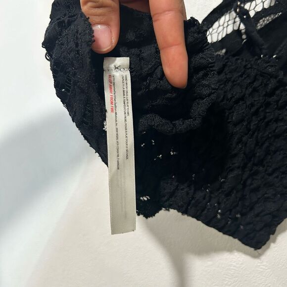 FP Free People One Adella Lace Bralette Black Size Medium - Picture 5 of 6